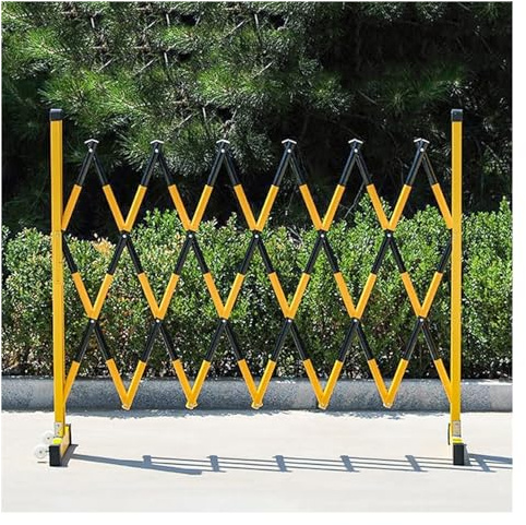 GTHTUHFD Traffic Fence, Industrial Expandable Metal Barricade Folding Security Gate Flexible Mobile Barrier Gate Retractable Traffic Fence,Black-120x500cm