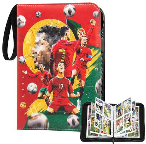 Fussball Photocard Holder, Karten Ordner, Sammelkarten Album, 100 Seiten, Platz für 400 Karten, Ideal für Trading Cards, Fotos & Erinnerungen