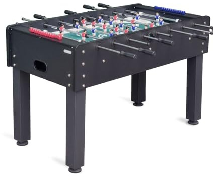 Devessport Denver Baby-foot pour extérieur et intérieur, 5 pieds avec pieds métalliques, barres en acier inoxydable 16 mm et niveaux de hauteur, 140 x 73 x 89 cm (Noir)