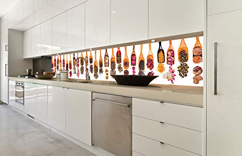 Dimex Küchenrückwand Folie selbstklebend KRÄUTER Schaufel | Klebefolie - Dekofolie - Spritzschutz für Küche | Made in EU - 350 cm x 60 cm