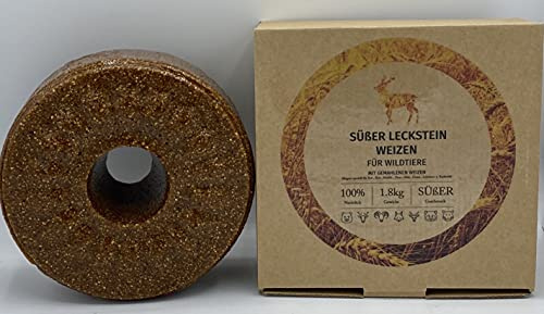Wildlutscher Leckstein süßer Weizen | Extra Harter Wild- Leckstein | Wildbindendes Lockmittel| für Rotwild und Schwarzwild |Wochenlange Nutzungsdauer | 1,8 kg (14,95 €/kg)