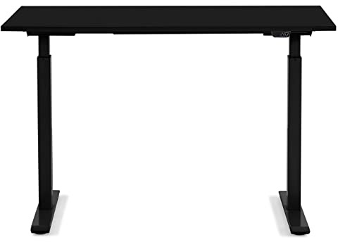 Kare Design Office 120x70cm, Elektrisch Doppelmotor, Stufenlos höhenverstellbares Tischgestell inkl. Tischplatte, Steh-Sitz Schreibtisch Schwarz, 18mm MFC ABS Kunststoffkante (LxB) 120x70cm