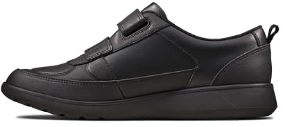 Clarks Scape Flare Y Childrens Black Leather, 7
