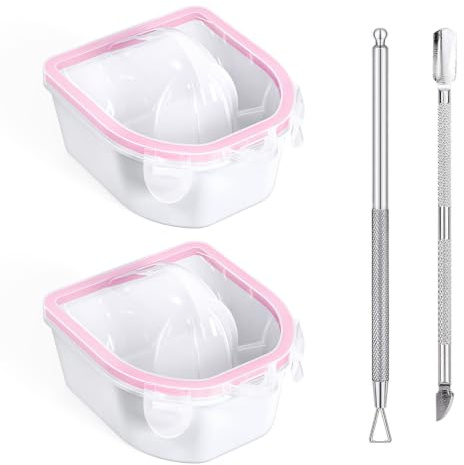 Nagellackentferner Einweichschale: 2 Stück Aceton UV Nagellack Entferner Schüssel - Gelnägel Dipping Powder Entferner Werkzeug Set - Dreieckigem Nagelhautschäler Und Nagelhautschieber Aus Edelstahl