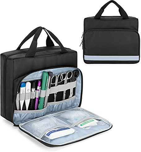 Trunab Tasche für Zwei Stethoskope Kompatibel mit 3MLittmann/MDF/ADC | Kleines Erste Hilfe Tasche für Krankenschwestern, Ärzte oder Krankenpflegestudenten, Nur Tasche - Schwarz