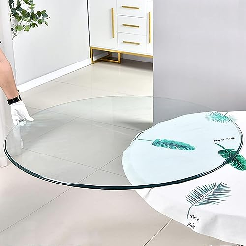 HJXGQJM Glastisch, GehäRtetes Glas, Rund, 70, 80 Cm, Outdoor, DIY, Transparent, 35CM(14INCH), Zeitgenössisch, Wohn