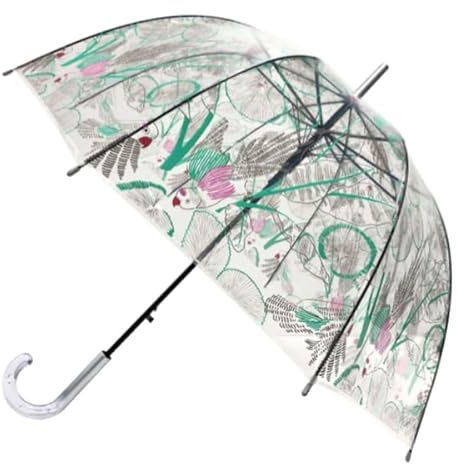 SMATI Parapluie - Anti-Vent - 8 baleines en vrais fibres - transparent - long cloche - EXTREME SOLIDE