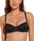 Deyllo Women's Lace Underwire Balconette Bra Sheer Unlined Demi Non Padded Bra See Through(Black,32F)