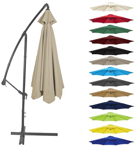 Canopy Cover 200CM 2.7M 300CM (6 Arms/8 Arms) Umbrella Replacement Cloth Cantilever Parasol Top Fabric Cover UV Protective(Color:Top color,Size:8 ribs-3m(9.8ft))