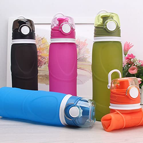 QTANZIQI Bouteille d'eau Pliable en Silicone de 750 ML, Bouilloire Pliante en Silicone, Bouteille d'eau de Sport en Plein air, Camping, Voyage, Course à Pied (Capacité : 0,75 L, Couleur :