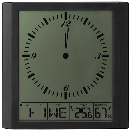 Grande Horloge Murale Numérique Multifonctionnelle avec Thermomètre Hygromètre, Horloge à écran LCD de 8,6 Pouces pour Une Utilisation à Domicile et au Bureau
