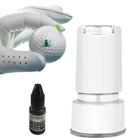 Golfballstempel, selbstfärbendes Golfball-Pad, wiederverwendbares Golfball-Markierungswerkzeug – Werkzeug zum Markieren von Golfballmarkierungen, wasserfest, trocken