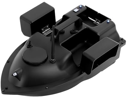 PansyWind Köderboot 500m mit Funkfernsteuerung & LED-Nachtangeln Futterboot mit Auto Cruise & 2kg Tragkraft Angelboot (Schwarz)
