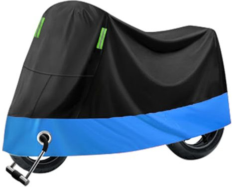 VOOIV Motorrad Abdeckplane für BMW CE 04 (2022 2023 2024), 190T Outdoor Motorradabdeckung Reißfest, Motorradschutzhülle Wasserdicht Atmungsaktive Regenhülle,A with Reflective Strips-Blue
