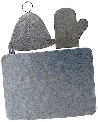 Yardwe Gorros para Sauna y Manoplas Protector De Cabello para Mujeres Gorro De Fieltro Transpirable