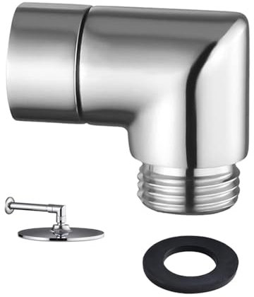 YZROHYI Winkelstück für Handbrause,Duschkopf Gelenkstück,Shower Hose Adapter,Duschschlauch Adapter 90 Grad,Duschkopf Verlängerung Winkel,Duschkopf Adapter Regendusche,Duschkopf Winkelverbinder-Silber