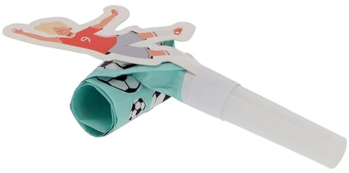 Folat 27578 Calcio Blu Verde Trombette Lingue - Fantastic Football - 6 pezzi - Decorazione da calcio per compleanno per bambini maschi e femmine