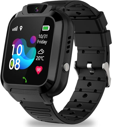 Montre Connectée Enfant GPS, IP68 Montre Intelligente Enfant avec GPS, SOS Téléphone Appel, Mode Classe, Voix Chat, Clôture GEO, Caméra, Réveil, Jeux, Cadeau pour Smartwatch Garçons et Filles 4-15 Ans