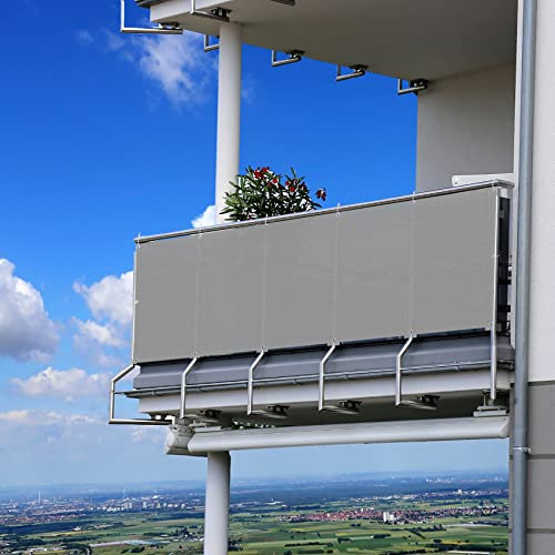 Hellgraues Sonnensegel 130x950cm - 85% UV-Schutz, 90% Beschattung, wasserdichtes Schattensegel mit Gratis Seil für Outdoor Terrassenüberdachung, ideal für Sonnenblockierung