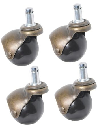 Amosfun 4pcs Ball Caster Swivel Wheels for Furniture Chair Antique Finish Heavy Duty Castor Wheels for Home Office Use