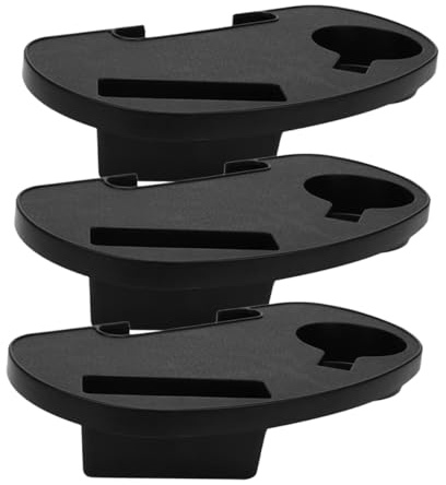 Gatuida Bandeja para Sillón Reclinable Plegable 3 Piezas Plástico Resistente Portavasos con Clip para Bebidas y Snacks Accesorio para Jardín y Piscina