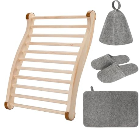 Uxsjakjsd Sauna Rückenlehne Sauna Rückenlehne Infrarot S-Förmige Rückenlehne Holzsauna Rückenlehne Gestell