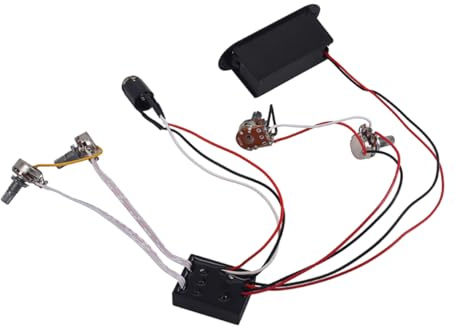 ERINGOGO Schaltung 1 Volume Vorverstärker Aktive 2-band für Equalizer aus Kunststoff und Metall mit 2 Tone Potentiometer in Schwarz Bassgitarre
