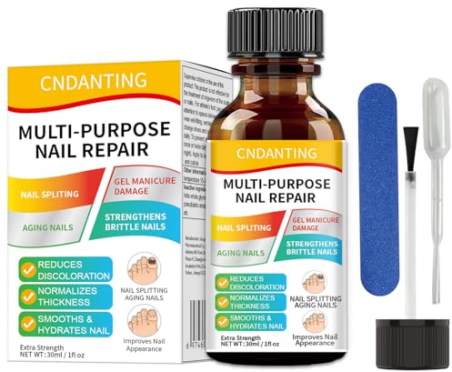 Multi-Purpose Nail Repair with Tolnaftate - Toenail Fungus Treatment Extra Strength Antifungal Solution - Restores Discolored and Damaged Nails - Gentle Formula for Adults & Seniors - 1 fl oz