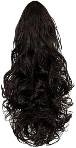 Synthetische Clip-in-Haarverlängerung, gewellt, für Damen, Hochtemperaturfaser, vielseitiges Haarstyling-Werkzeug, 38,1 cm