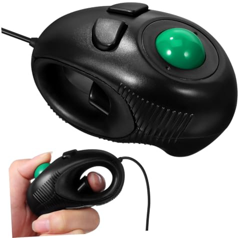 Gatuida Souris Trackball USB Ergonomique Filaire Compacte Portable Défilement 4d pour Ordinateur Portable Bureau Utilisateurs Gauchers Et Droitiers Noir