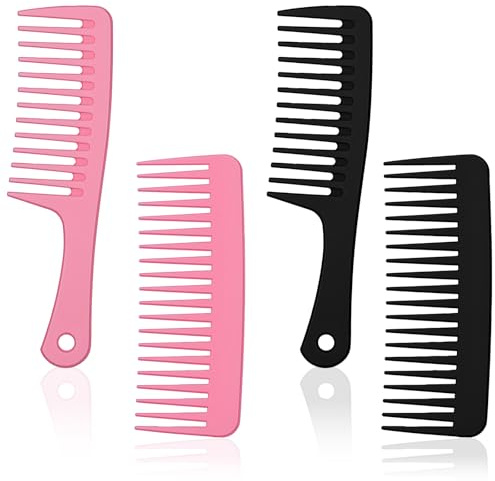 4 stycken lockkam 2 stilar bärbar styling kam kvinnor svart hårkam för lockar utredningskam bred tandkam för lockigt hår för långt kort lockigt vått hår för kvinnor och män