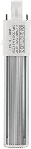 EOJDDPA Lampada compatta a LED 6W Lampadina a tubo orizzontale da incasso a 2 pin Lampadina ad alta luminosità Risparmio energetico per soggiorni Cucine Lega di alluminio Guscio in ABS (GX23)