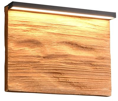 Trio Leuchten LED Wandleuchte Kalea 255510130, Metall Schwarz matt, Holz Kiefer, 8 Watt LED, Switch Dimmer, Holzfarbig