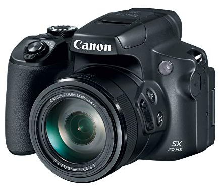 Canon Powershot SX70 20.3MP Digital Camera 65x Optical Zoom Lens 4K Video 3-inch LCD Tilt Screen (Black)