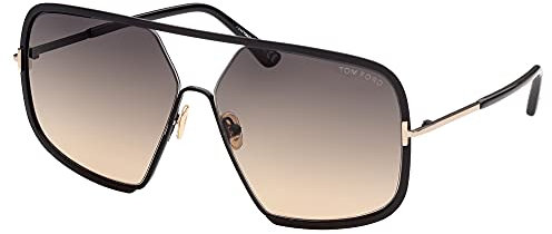 Tom Ford Sonnenbrillen WARREN-02 FT 0867 SHINY BLACK/GREY BROWN SHADED 63/12/135 Unisex