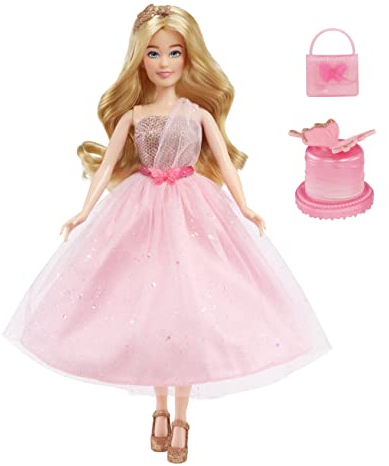 MGA's Dream Ella Let's Celebrate Puppe - ARIA - 29 cm große Blonde Party Modepuppe - Rosa & Gold Glitter Konfettischmetterlinge - 5 Accessoires - Für Sammler & Kinder ab 4 Jahren