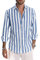 Meilicloth Mens Shirts Long Sleeve Button Down Casual Stylish Striped Cotton Dress Shirts Sky Blue