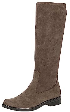 CAPRICE Bottes hautes femme sans talon Hauteur genou Vegan, Marron (Cafe Stretch), 37 EU
