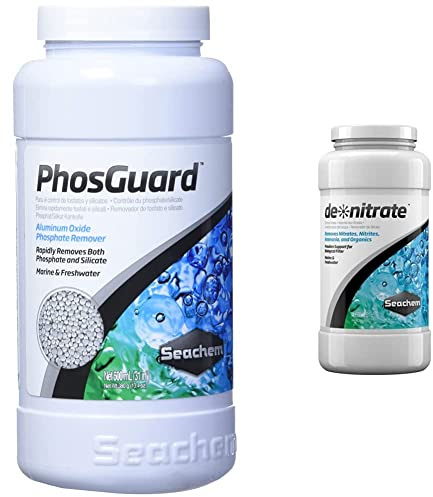 Seachem Phosguard - rimovitore di Fosfati e Silicati per acquari marini e d'Acqua Dolce - 500 ml & denitrate - elimina i nitrati Sia dagli acquari d'Acqua Dolce