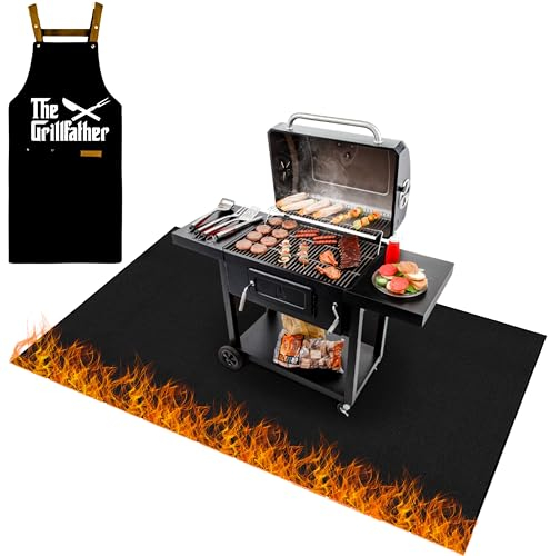 Tappeto Barbecue da Esterno 160 x 130 cm Extra Large | Tappeto Ignifugo per Barbecue | Tappeto Barbecue Pavimento | Evita di Bruciare e Macchiare il Pavimento | Tappeto Ignifugo per Camino