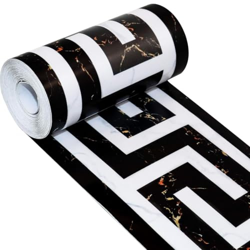 GKKBUFF Modern Geometric Wall Covering PVC Wallpaper Border Borders Stickers Border Decortaive Tile Stickers Kitchen Cabinet Toilet Border for Ceiling/Corner/Mirror/Furniture/Door/Wardrobe/Home Decor