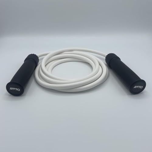 AMPRO Legend 10ft Adjustable Ball Bearing Thai Skipping Rope - Black/White