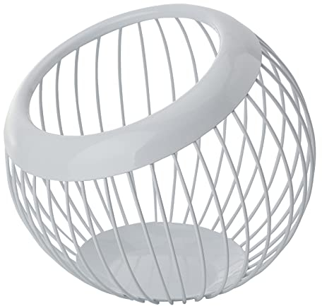 Porta Capsule di Caffè da Bancone di Grande Capacità, Cestello Bianco in Metallo, Contenitore per Capsule (Bianco)