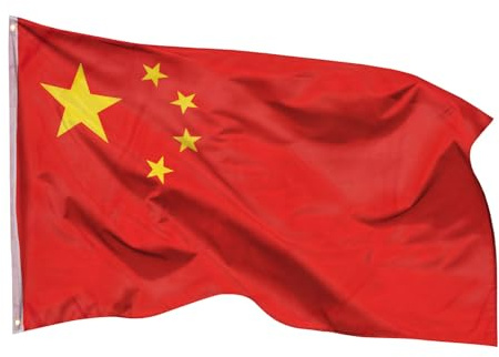 PHENO FLAGS China Flagge 90x150cm - wetterbeständige Fahne mit Messingösen, 100% Polyester, robuste Doppelnaht & in lebendigen Farben - ideal für Flaggen-Liebhaber