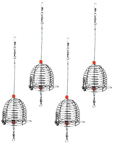 WHAMVOX Angelköderkäfig 4 Stück Edelstahl Köderkäfig Für Erwachsene Tragbar 5cm Rot Für Karpfen Und Welsangeln
