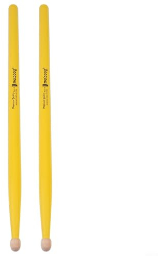 Baguettes de batterie en bois d'érable 5A 7A pour toutes les batteries - Différentes couleurs disponibles (5A jaune)
