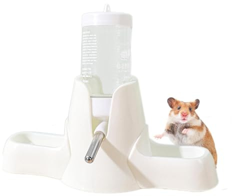 Lnhgh - Soporte de Botella de Agua para hámster, dispensador automático de Alimentos para hámster | Cuencos para Beber, Botella de Agua sin con Soporte para hámster, jerbos, ratón, Degus,