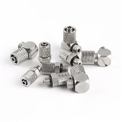 MEXEWORD Rosca Macho M3 M4 M5 M6-Tubo de Aire 3mm 4mm 6mm OD Mini Conector de Tubo neumático Tornillo a través de Ajuste rápido Junta rápido(PL4-M3)