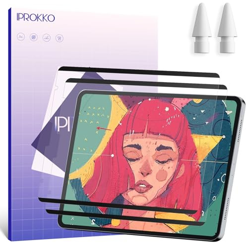 IPROKKO 2 Stück Magnetischer Papier Schutzfolie Kompatibel mit iPad Pro 11 (2022,2021,2020,2018) & iPad Air 5 (2022) & iPad Air 4 Generation 10,9 Zoll Matte Papierfolie Screen Protector Displayschutz