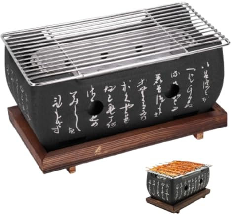 Griglia per barbecue giapponese, griglia per barbecue in stile giapponese Griglia per barbecue giapponese portatile Griglia a carbone per interni in lega di alluminio per interni